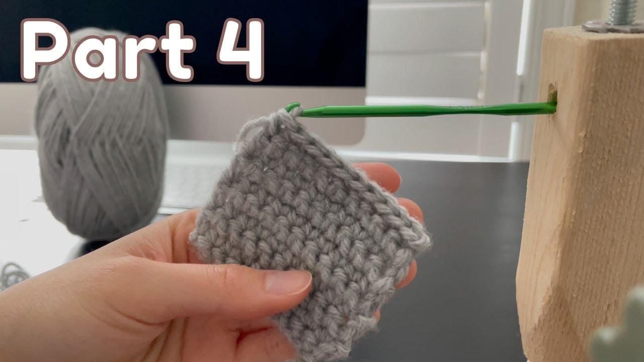 Crochet with One Hand using my Adaptive Crochet Device (Part 4) YouTube