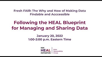 Following the HEAL Blueprint for Managing and Sharing Data