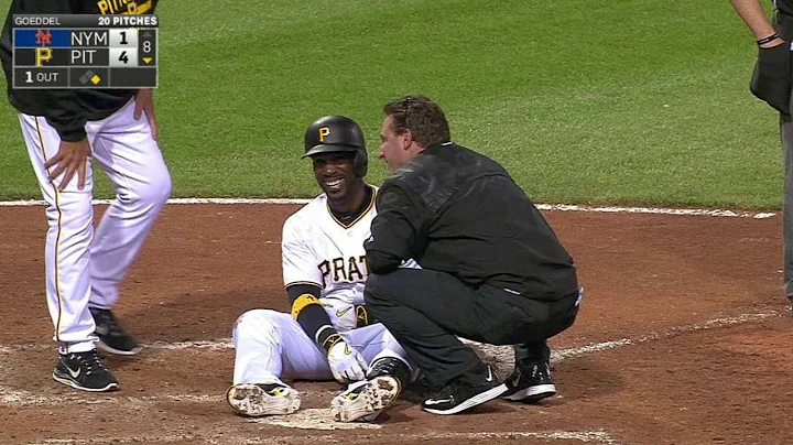 NYM@PIT: McCutchen shakes off hit-by-pitch in the 8th