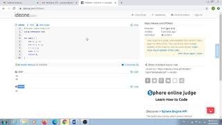 Ideone, elaboración de códigos en lenguaje C++.