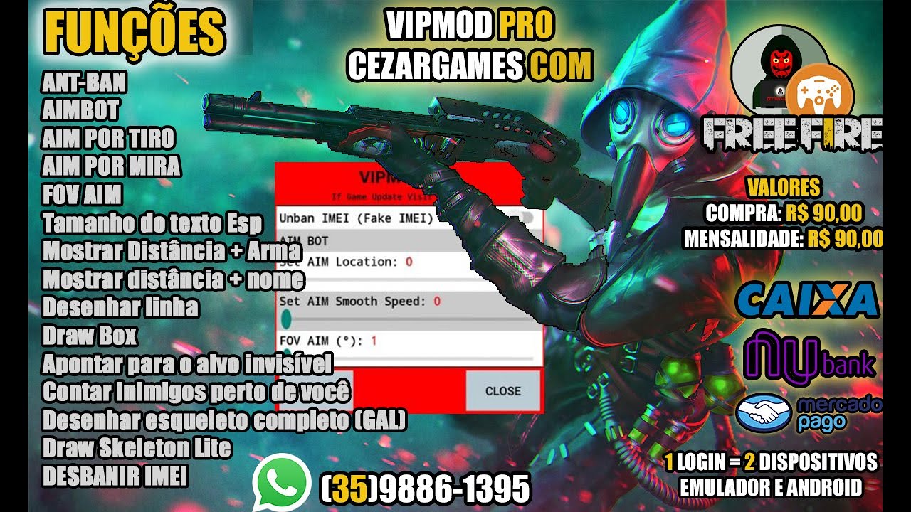 VIP MOD PRO FREE FIRE 1.46 UPANDO GALERA! YouTube