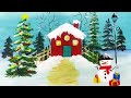 Holiday Christmas Acrylic Painting | How to Paint Holiday Christmas | acrylic painting for beginners