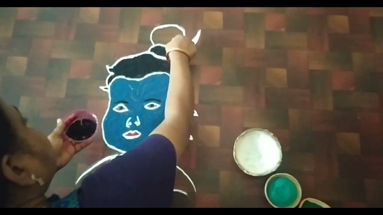 🌸 Krishna Janmashtami Special Rangoli Design | Easy & Beautiful | Latest 2025