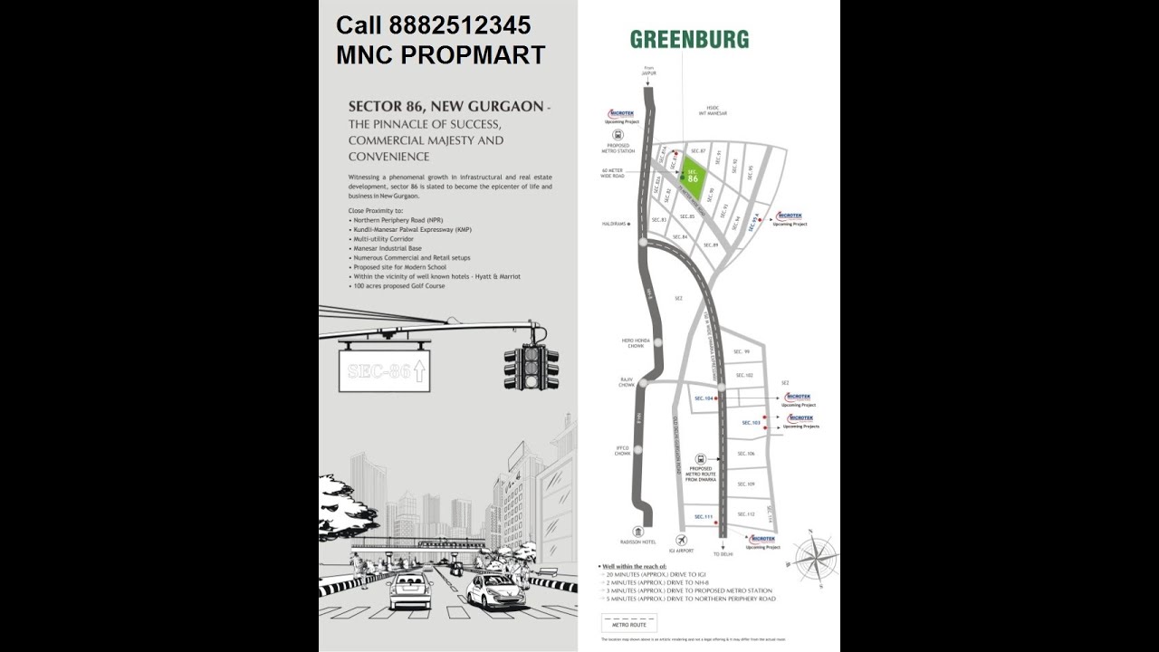 8882512345 , Microtek Greenburg Sector 86 Gurgaon Floor Plans