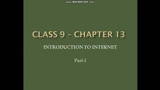 STD 9 - LES 13 - INTRODUCTION TO INTERNET PART-1