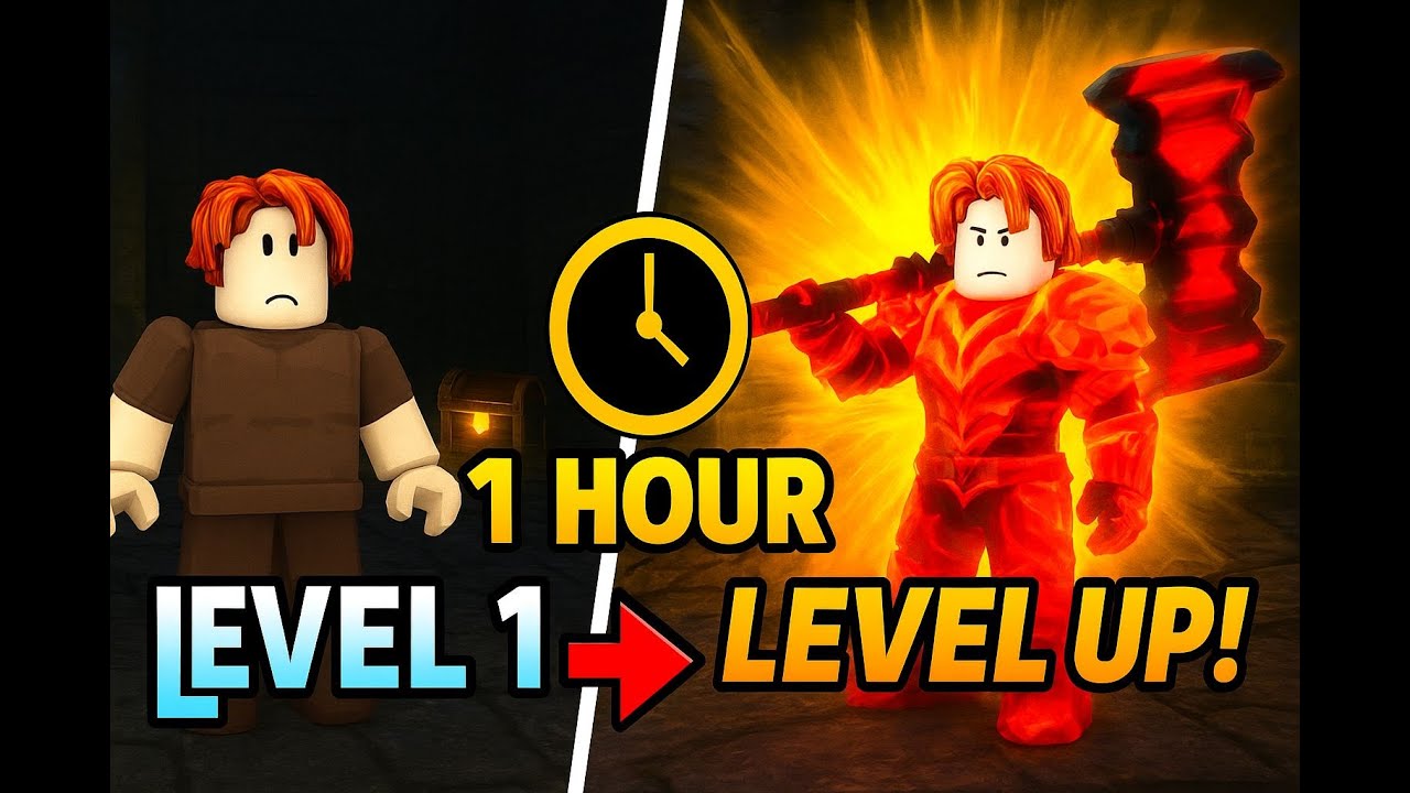 I Tried to Level Up in New Dungeon Heroes for 1 Hour (Roblox Challenge ...