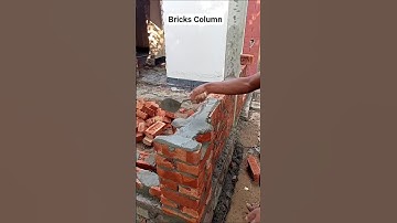 How to Make Bricks Column 🧱 #brickwork #construction #shorts