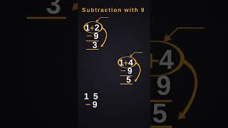 Subtraction  with 9#shorts#Maths#Subtraction  trick