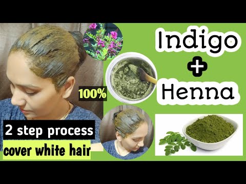 Indigo powder for Hair🌿Henna+Indigo - 2 Step Process 🌿Cover white hair Naturally 🌿100%