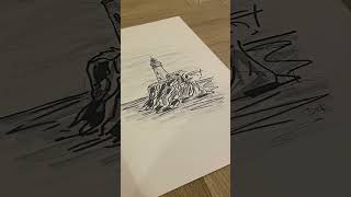 lighthouse illustration with graphic pens. #seaside #lighthouse #illustration #drawing #art