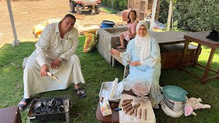 جوزي قرر يعمل حفله مشاوي في 🧚🏻‍♀️ الجنينة🏕️اول روتين لينا بعد العيد 🎉👉اجواء فرح ولعب الاطفال 🎉👌