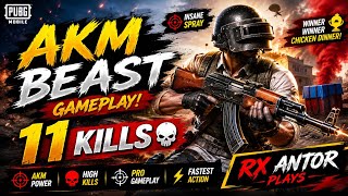 🔥 AKM Beast Kills 💥 | Insane Spray Control | PUBG Mobile Gameplay