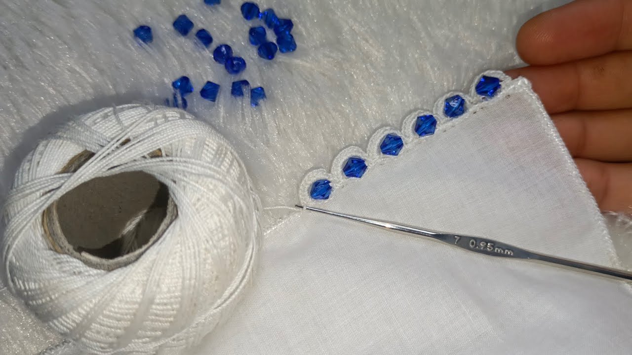 Crochet New Beads work, Crochet Beads Border Edging #arbinasathi