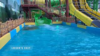 Over/Under Water Slide at Wuxi Sunac Water Park in Wuxi, China.