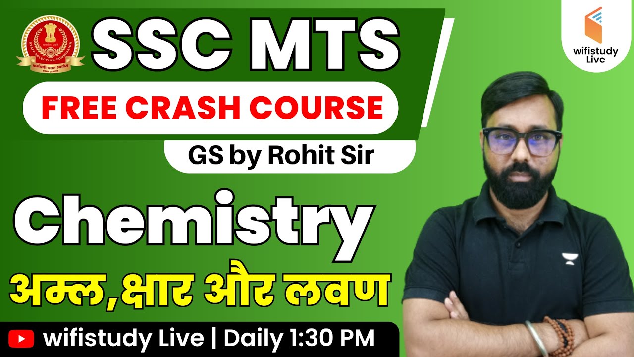 SSC MTS 2023 Crash Course MTS GS By Rohit Sir Chemistry Acids 