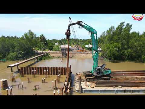 Video [4K] 220611 CẦU BẾN TRE 3 | BÚA RUNG THUỶ LỰC ĐÓNG CỪ... - youtube