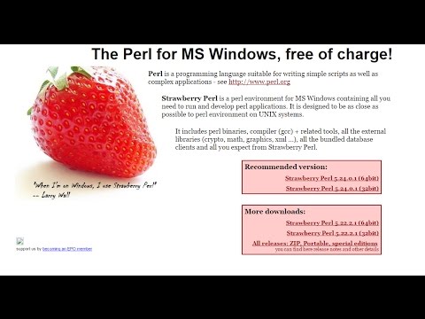 Instalacion perl windows 64 strawberry