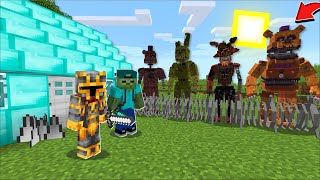 Minecraft PROTECT HOUSE FROM FIVE NIGHTS AT FREDDYS MONSTERS MOD / BUNKER BUILD !! Minecraft Mods