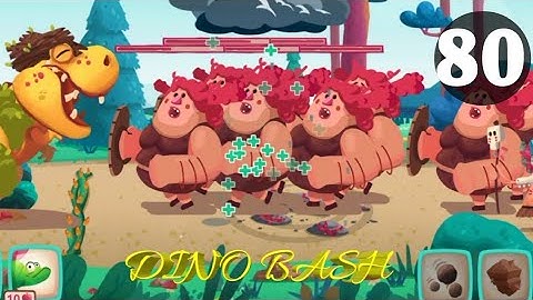 Dino Bash Level 80 Android walk-through Gameplay...!  Rain Cloud Launched / Upgraded