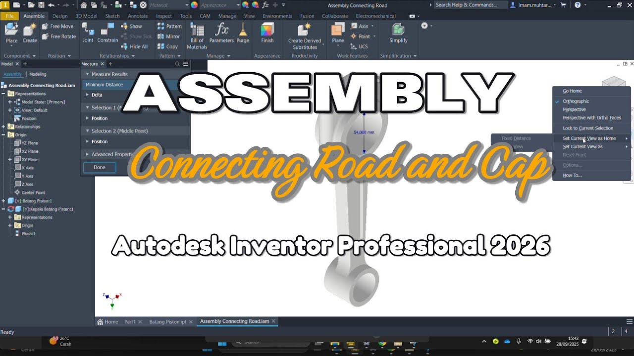 Street Cap Inventor Connecting Road and Cap - Cylinder Block Autodesk Inventor Professional ...
