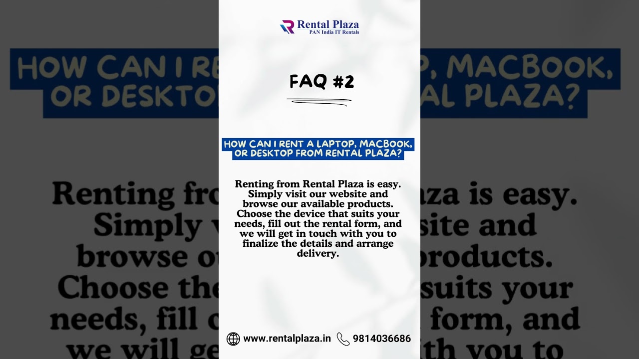 Rental Plaza FAQ | Laptop - MacBook - Desktop on Rent | PAN India IT Rental Services