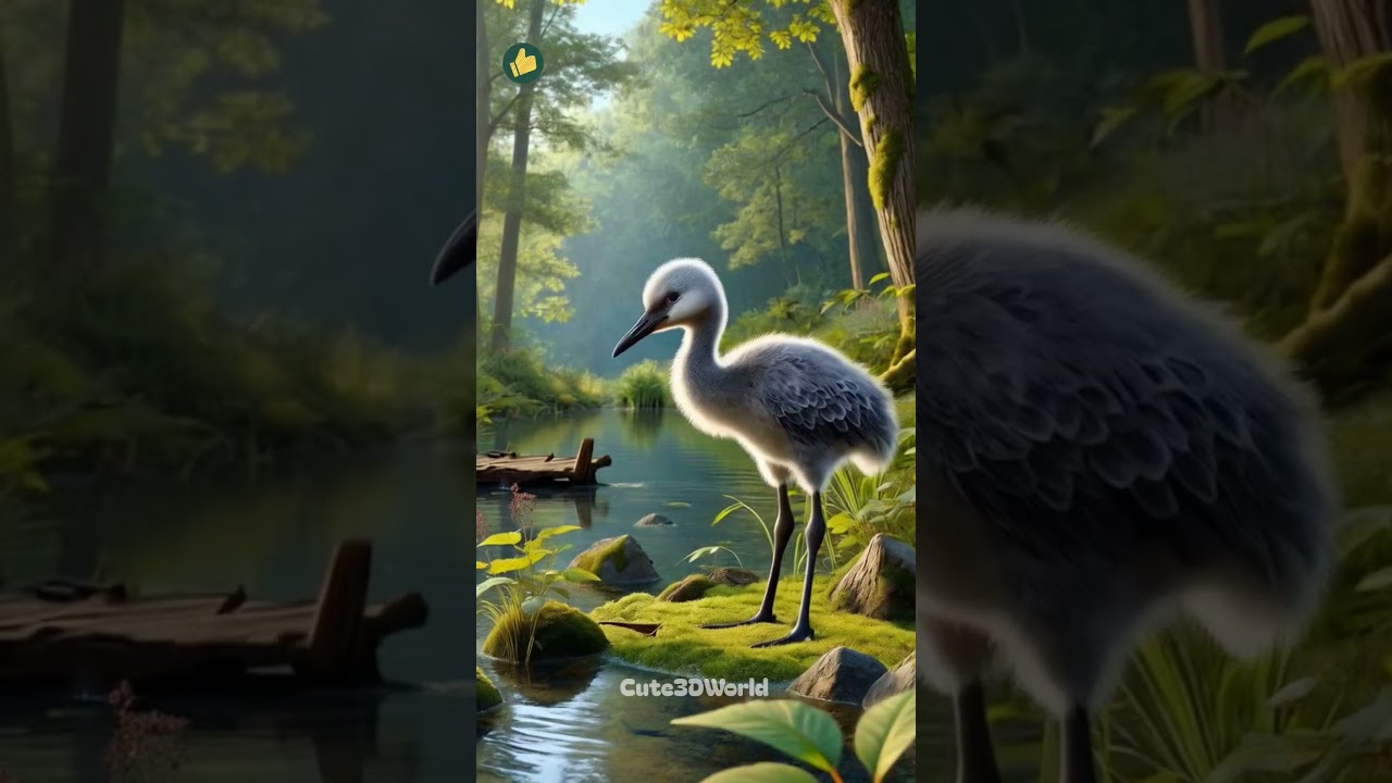 Adorable Baby Crane Bird Takes Its First Steps 🐥✨