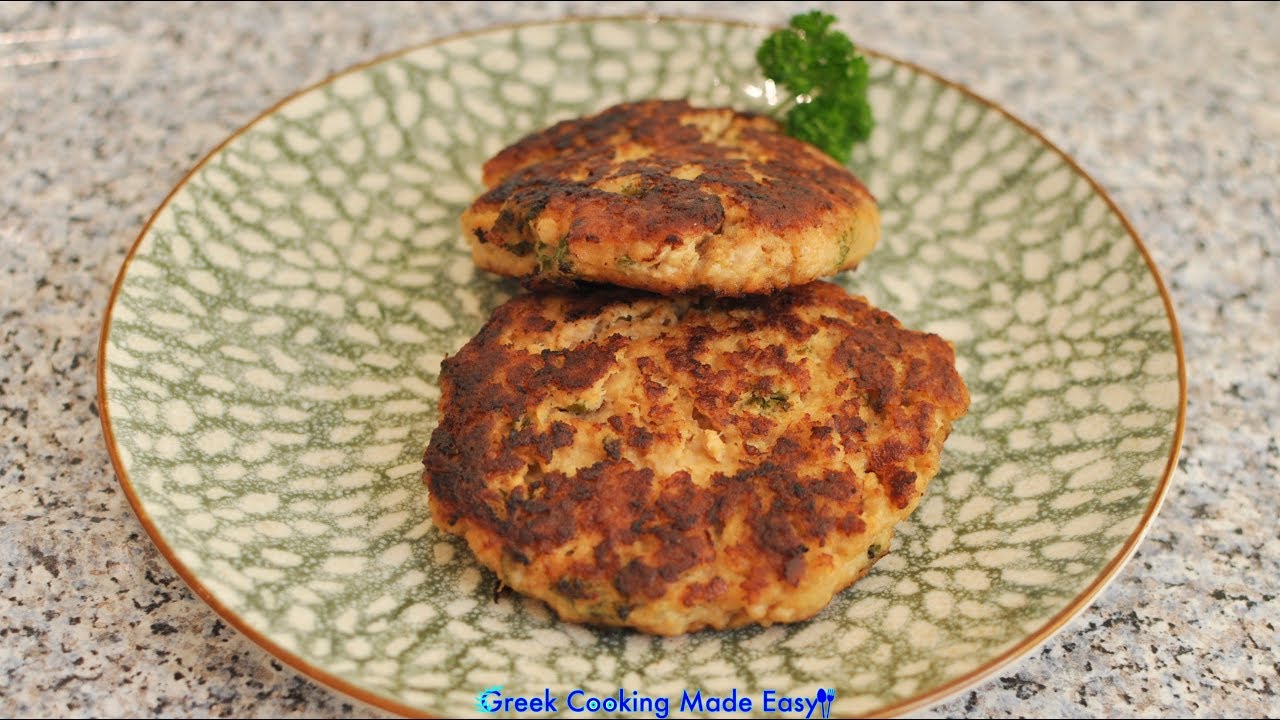 Greek Style Chicken Burger Patties with Feta filling Κοτομπιφτέκια