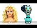 Doll Repaint BARBIE STYLE HEAD MAKEOVER | Sugar Skull Doll | Custom OOAK Repaint