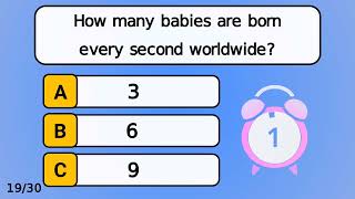 How Many Babies Are Born Every Second Worldwide  #quiz #challenge
