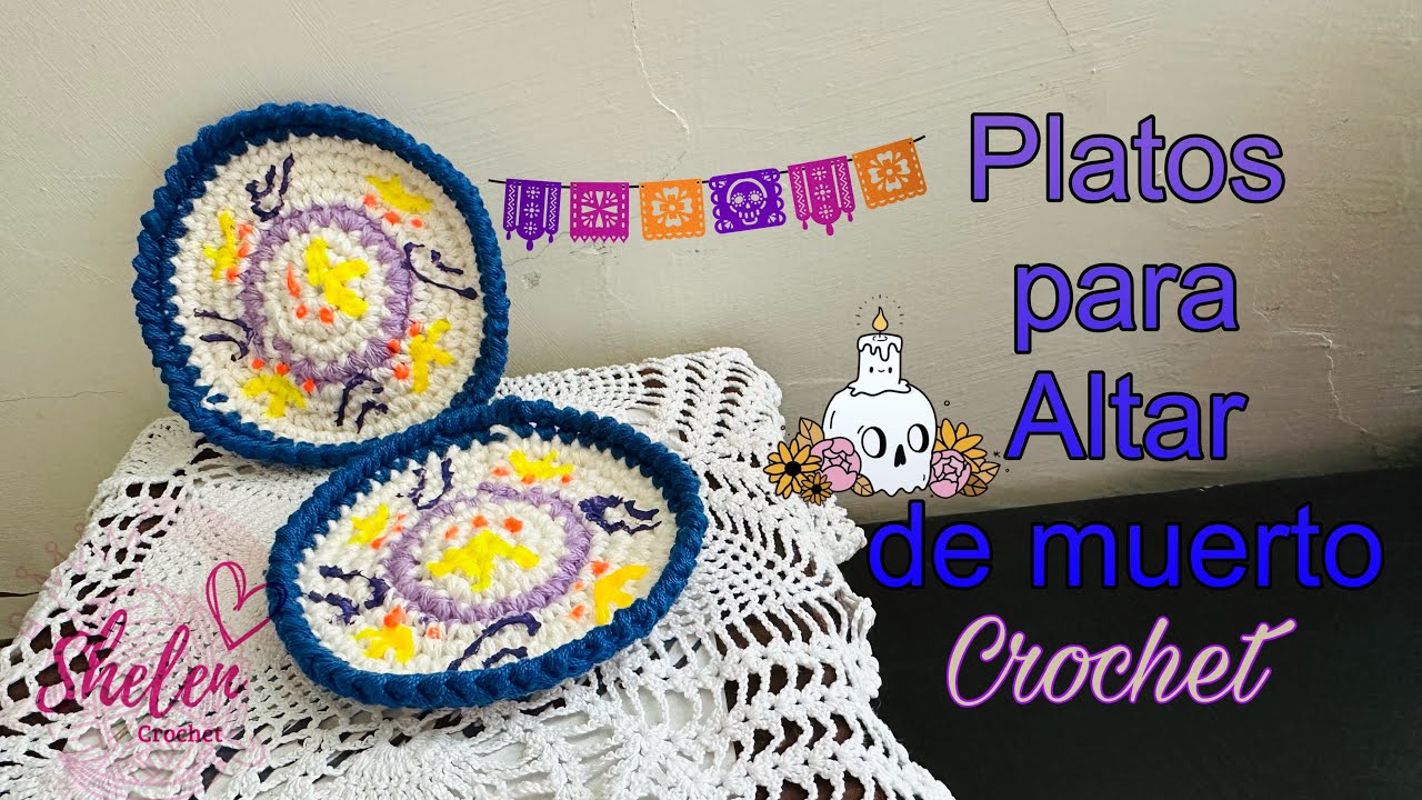 Platos decorativos para altar de muerto crochet | Manualidades mexicanas