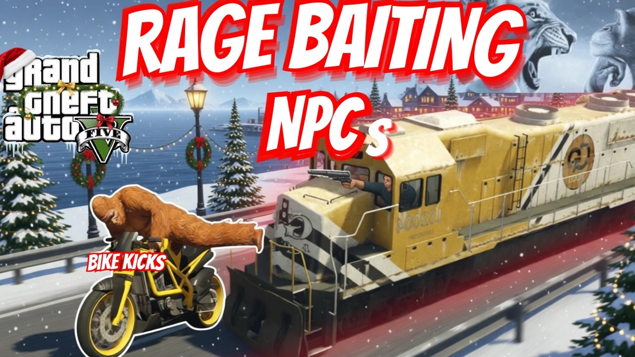 GTA 5: Twelve Minutes of The Craziest NPC *Rage Baiting* in the Snow☃️