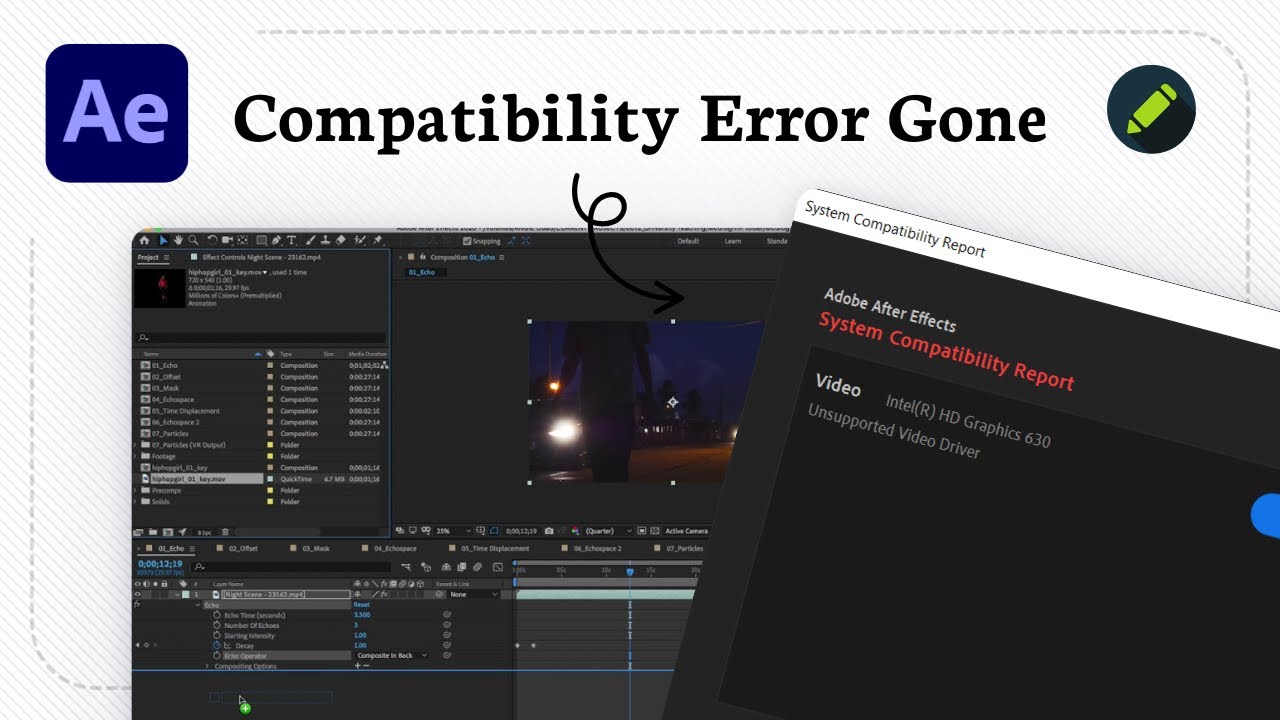 Как исправить отчет о совместимости системы в After Effects