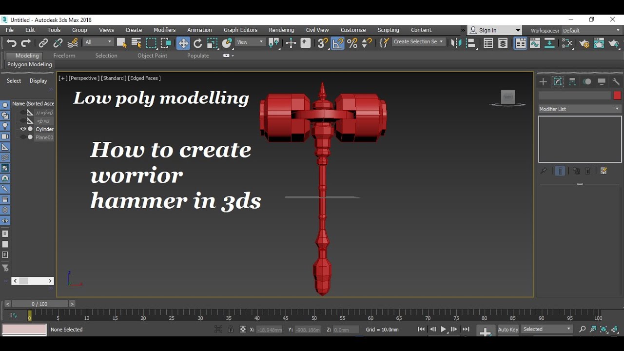3ds max modeling Basic tutorial | Editable poly | Tutorial #12 | Simple ...