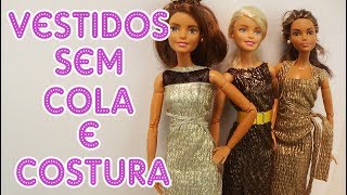 6 VESTIDOS EM 1 PARA SUA BARBIE, SEM COLA, SEM COSTURA, FÁCIL, KIM  ROSACUCA 