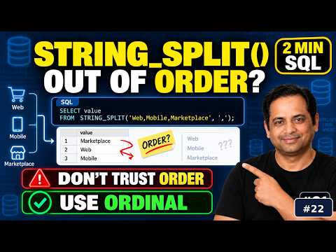 Why STRING_SPLIT Can Return Rows Out of Order in SQL Server | STRING_SPLIT() in 2 Minutes
