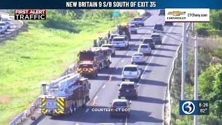 3-vehicle crash closes lane on Route 9 south in New Britain