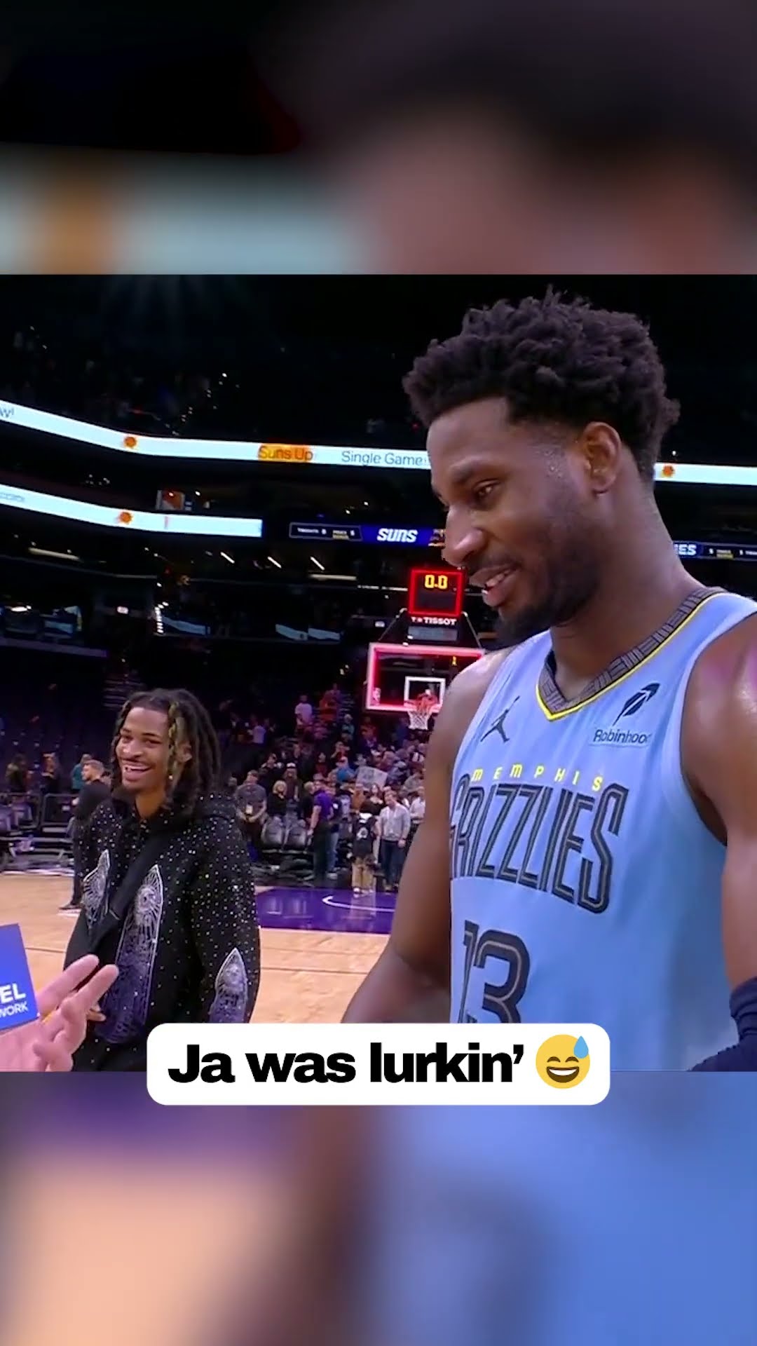 Ja was just waiting to hang with his bestie ? (via FanDuel Sports Network Southeast)
