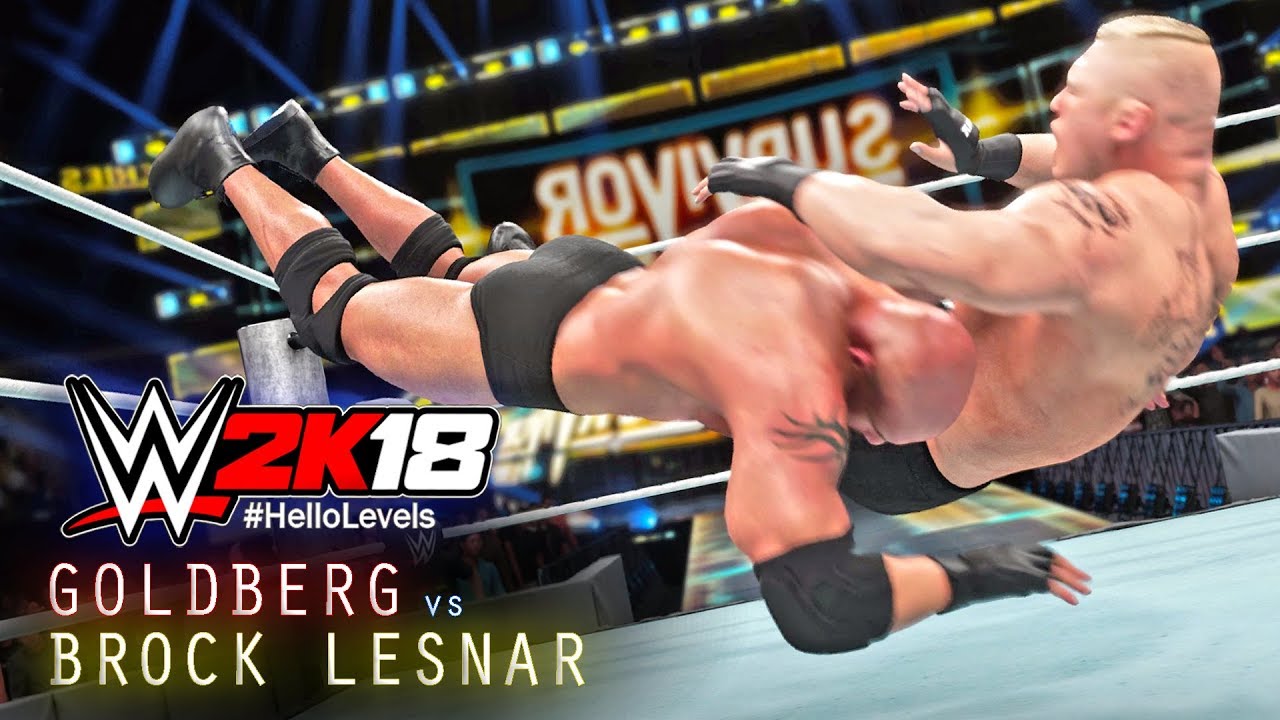 WWE 2K18 Goldberg vs Brock Lesnar Survivor Series 2017 Full Match PS4 Gameplay