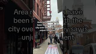 North End Businesses Install Banners In Protest Of Lack Of Outdoor Dining In Boston Neighborhood