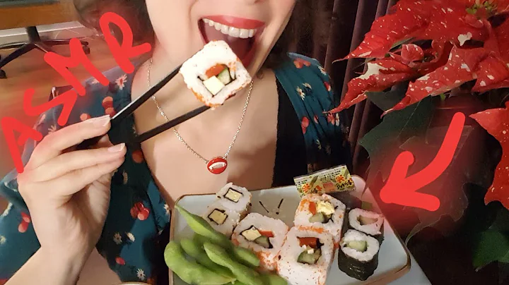 ASMR - Eating Sounds | Sushi & Crunchy Wrap | Mukbang | No Talk | Hungry