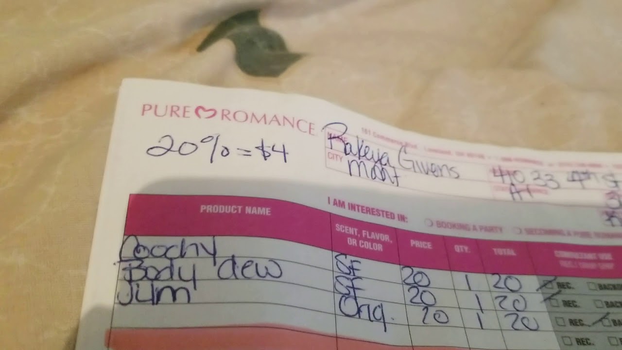 filling out short form pure romance order forms youtube pure romance order form