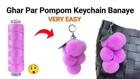 DIY Homemade pom pom keychain|how to make pom pom keychain | homemade keychain|pom pom keychain