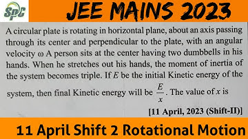 A circular plate is rotating in horizontal plane, about an axis passing through its centre and perpe