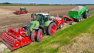 Potato Planting & Ridging | FENDT 728 Gen7 & 313 | Grimme GL 420 & Rotary Hiller | Vrolijk Landbouw