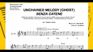 UNCHAINED MELODY (GHOST)(Female-Instrum) slow waltz:Playalong Backing Track Sheet Music C B♭E♭