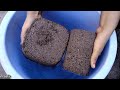 Black 🖤 Sand Cement concrete crumble dry and water 💦🪣💦🪣 satisfying sound asmr