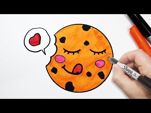 رسم حلوى بسكويت كيوت  رسم كيوتات سهلة  تعليم الرسم للاطفال