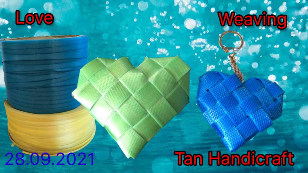 Tutorial ke 457 Weaving love keychain ( strapping band ) YouTube