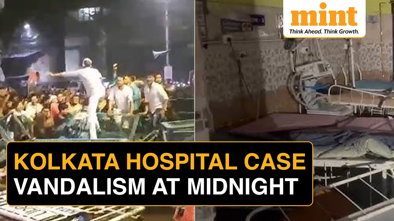 ⁣Kolkata Doctor Rape & Murder Case: Mob Vandalises Hospital, Cops Use Tear Gas & Lathi Charge