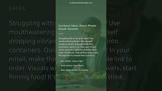 Content Idea Food Photo Email Opener